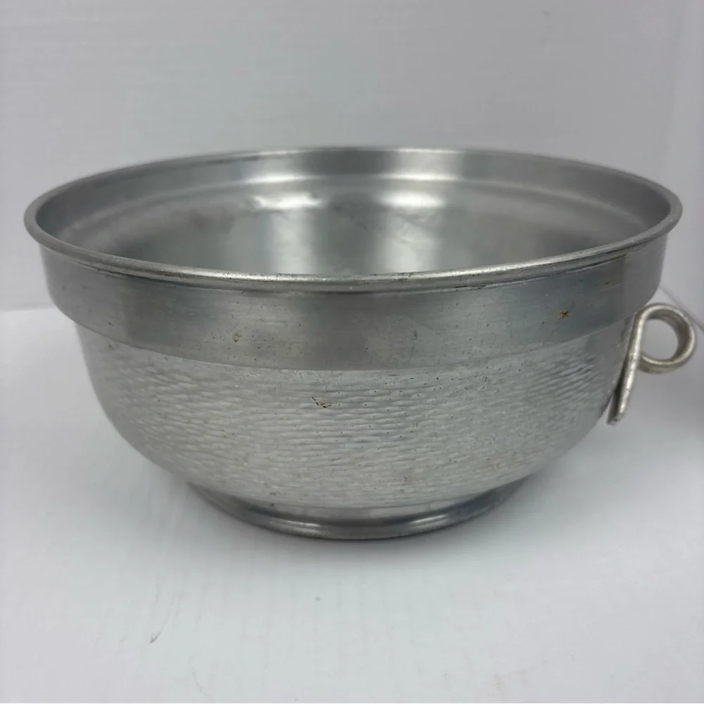 Vintage Made In Italy Hammered Ice Bucket Double Walled Insulated Looped Handle